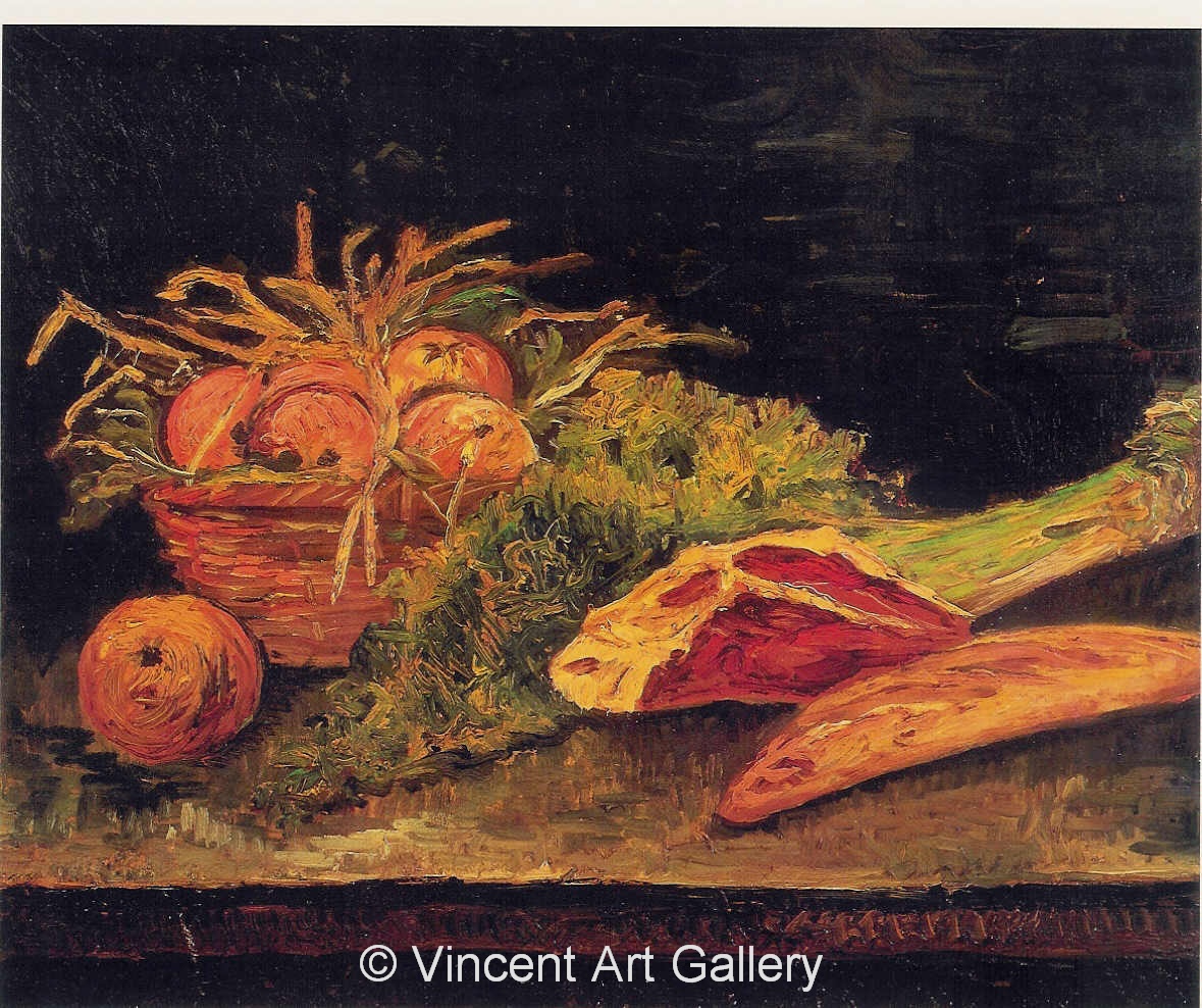 JH1117,  Still Life with Apples, Meat and a Roll